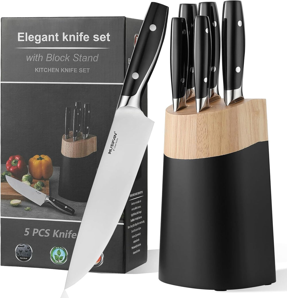 6-Piece Knife Block Sets,Stainless Steel Kitchen Knife Set
