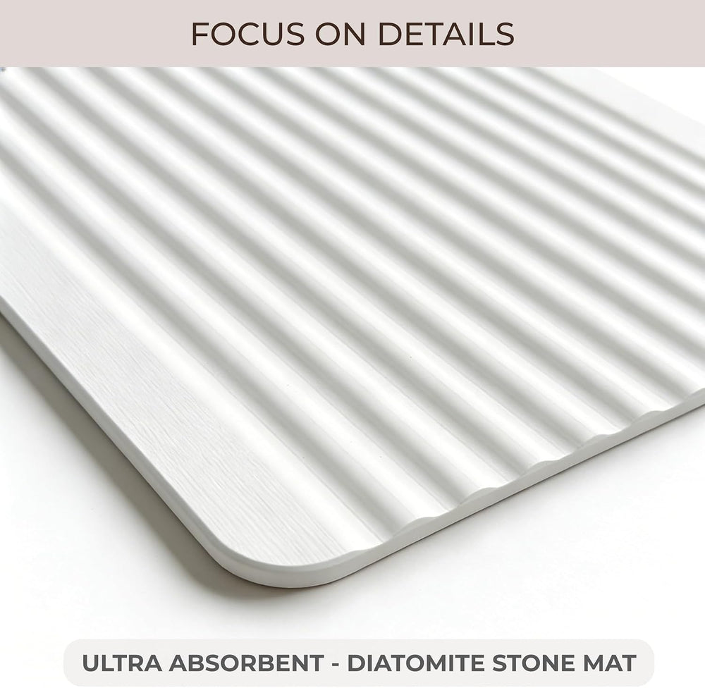 Stone Bath Mat Diatomaceous Earth Shower Mat Non-Slip Ultra Absorbent Durable...