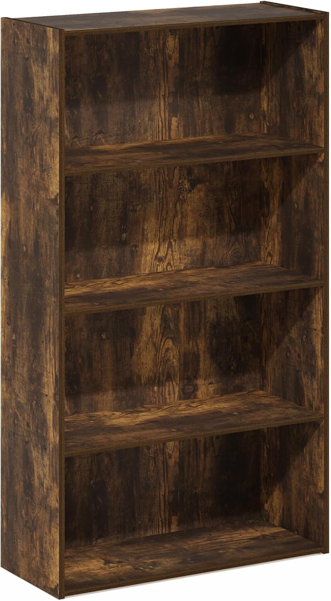 Furinno Pasir 4 Tier Open Shelf, Amber Pine
