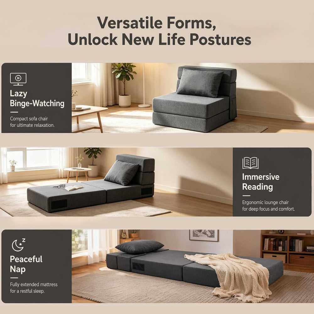 Folding Sofa Bed | Convertible Sleeper Chair Bed for Adults, Fold Out Chair t...