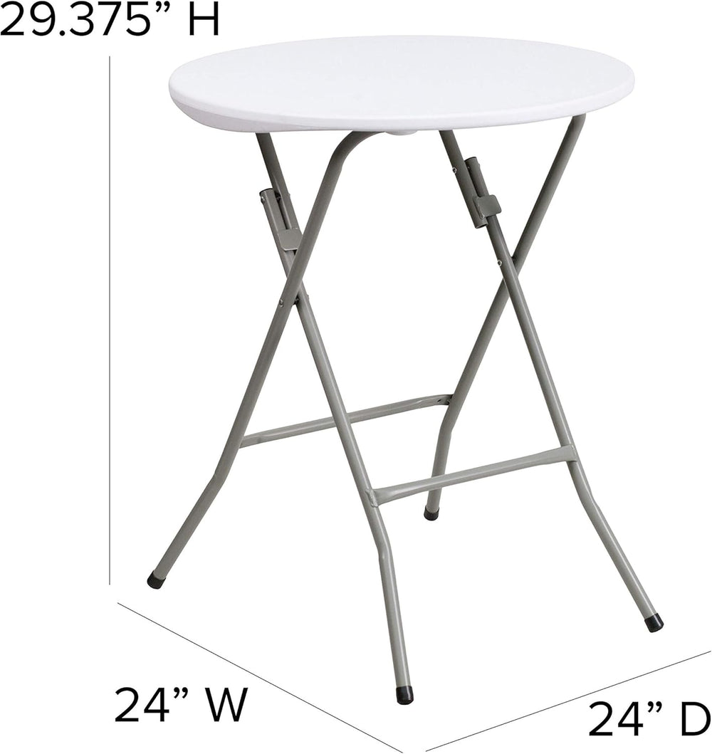 Flash Furniture 2-Foot Round Granite White Plastic Folding Table