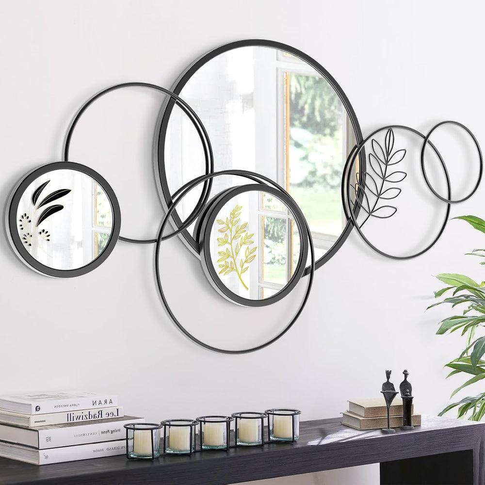 Wall Mirror Decorative, Round Decorative Mirror, Large Decor Metal Wall Art