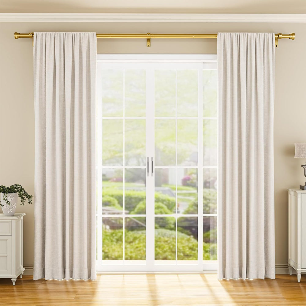 YaFex Curtain Rods 32-144 Inch, Heavy Duty 1 Inch Adjustable Curtain Rod for ...