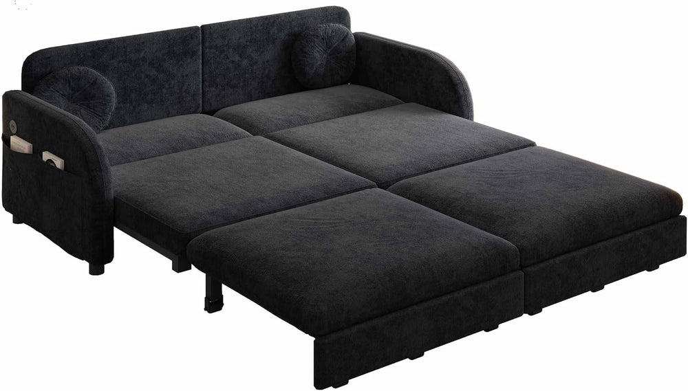 65.4'' Sleeper Sofa Bed Queen Size, 3in1 Convertible Pull Out Couch, ...
