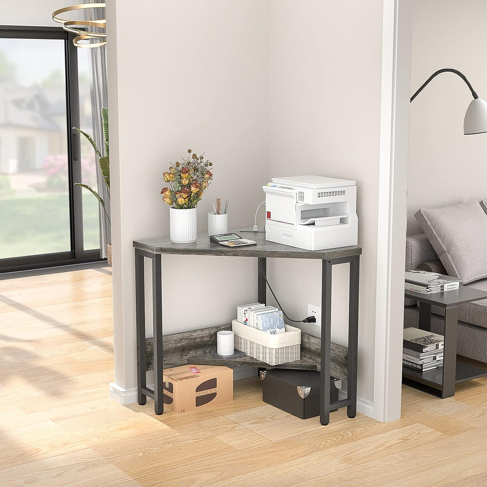 Armocity Corner Desk Small Desk with Outlets Corner Table for Small Space, Co...