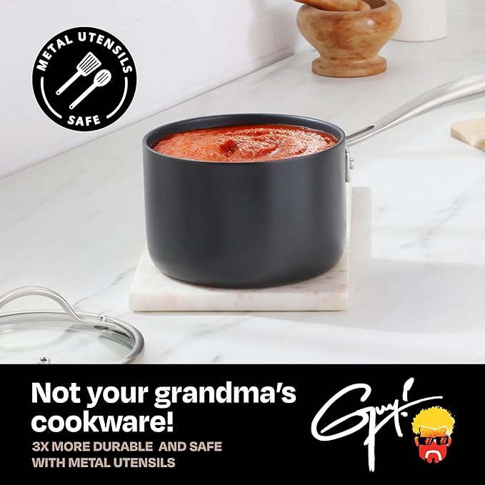 Guy Fieri's Flavortown Laser Titanium 2-Quart Sauce Pan