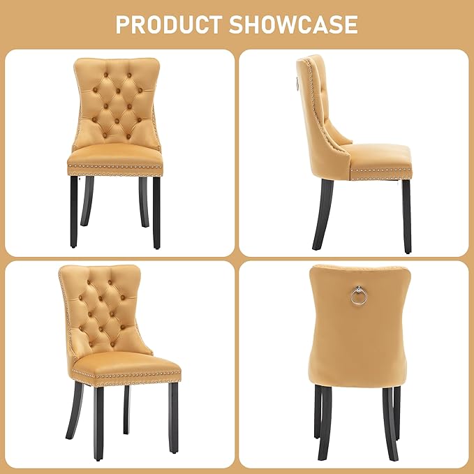 Mid Century Modern Dining Chair Set of 6 Velvet Upholstered Dining Accent Cha...