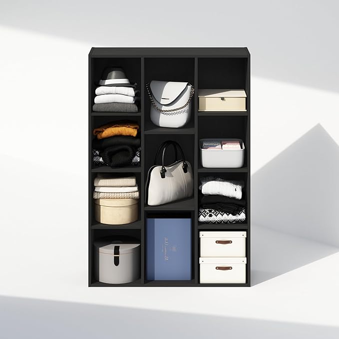 Furinno Reed Closet Organizers and Storage, 11-Cube Closet Organizer, Open
