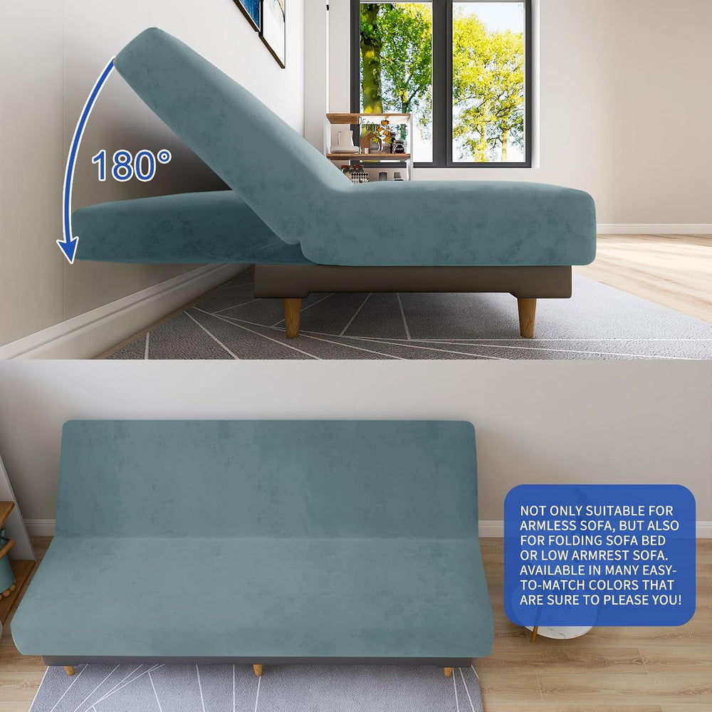 MAXIJIN Velvet Futon Cover Full Size Stretch Futon Mattress Cover Thick Soft ...