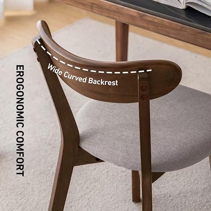 NAFORT Dining Chairs Set of 2, Modern Fabric Upholstered Dining Room Chairs, ...