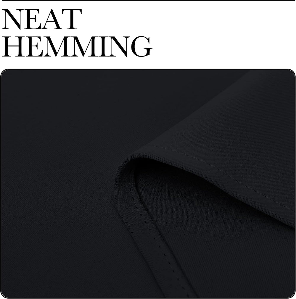 NICETOWN Black Blackout Curtains for Cafe 42" Wide x 48" Long 2 Panels