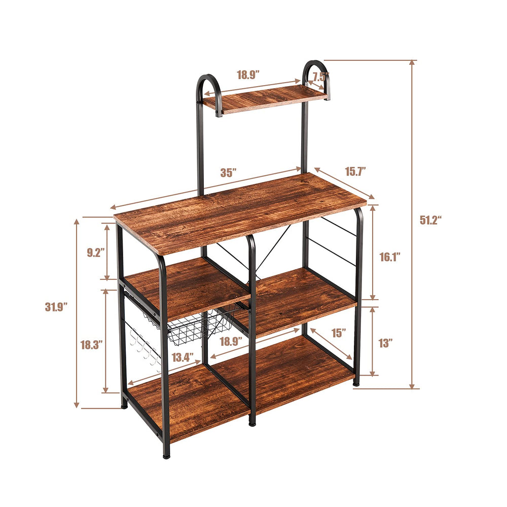 Excited Work Kitchen Baker's Rack Utility Storage Shelf Microwave Oven St...