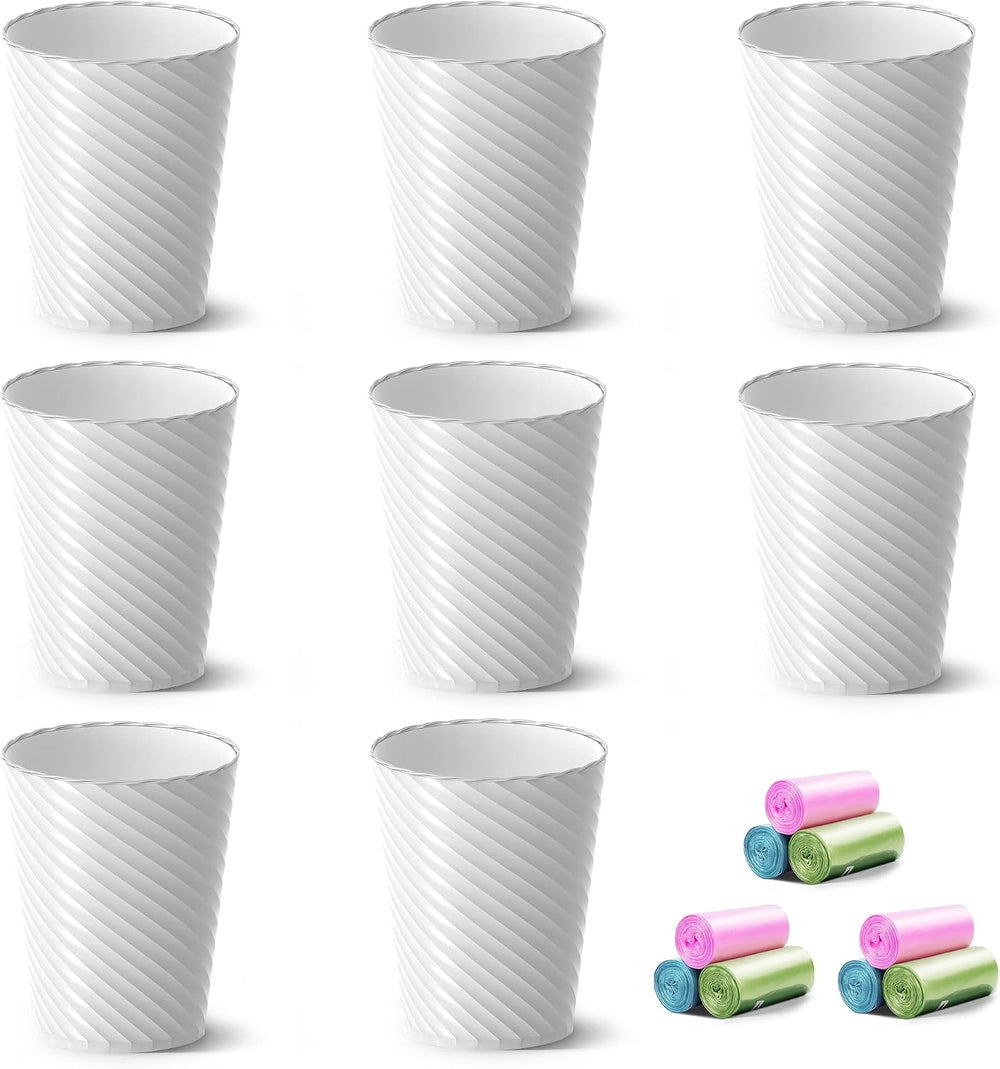 Lysam Bathroom Trash Can, 8 Pack 1.8 Gallons Small Trash Can