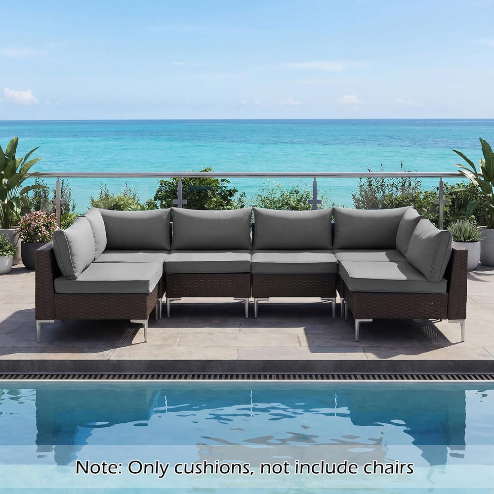 HOMREST 4" Thick Outdoor Replacement Cushions, Water-Resistant Patio Sea...