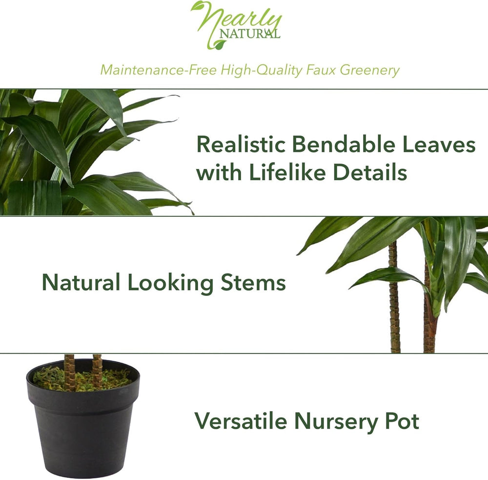 Nearly Natural 48in Artificial Dracaena with Real Touch Leaves and Multi Tona...