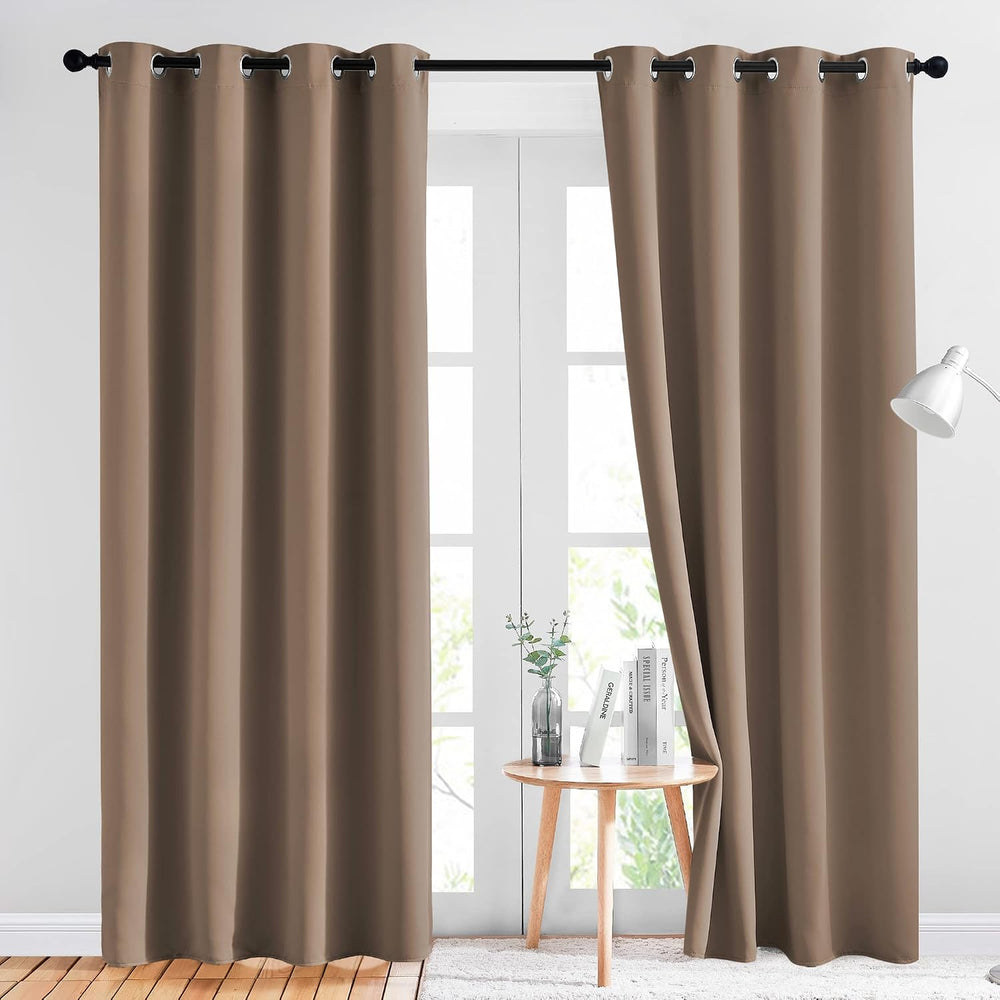 NICETOWN Blackout Curtains 84 inches Long 2 Panels, W52xL84, Cappuccino