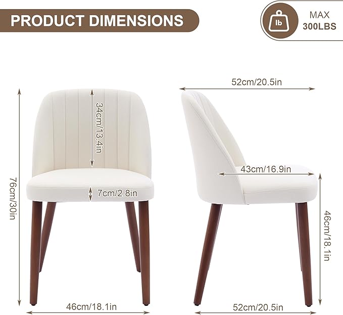 Wooden Dining Chairs Set of 8, Upholstered Kitchen Dining Room Chairs with Pa...