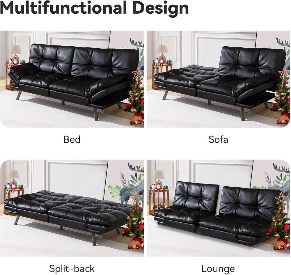 Hcore Multifunctional Futon Sofa Bed,Convertible Sleeper Futon Couch,Memory F...