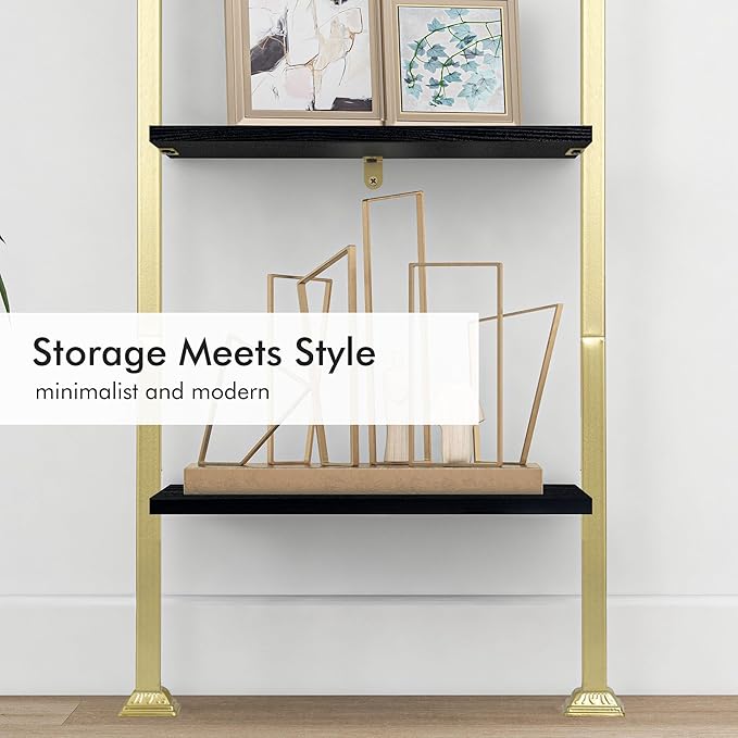 Axeman 5-Tier Ladder Bookcase, Tall Narrow Bookshelf for Small Spaces, Modern...