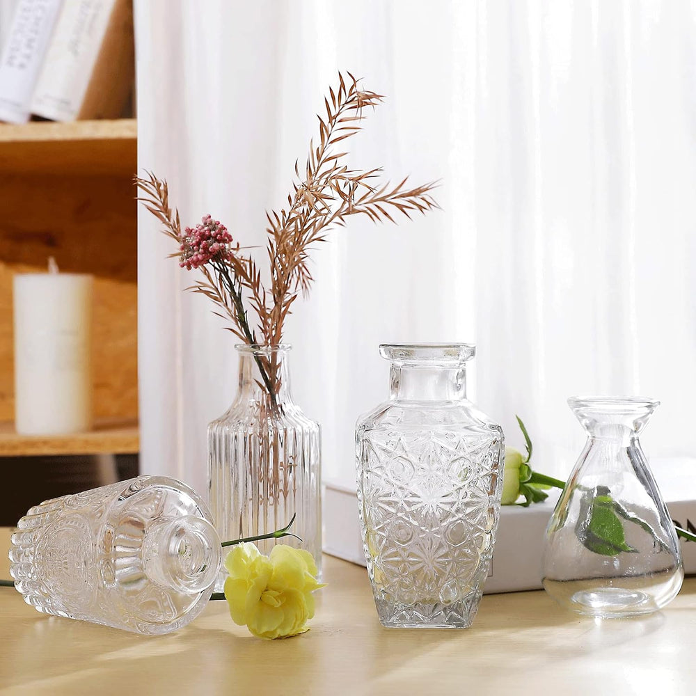 Glass Bud Vases -Set of 20 for Flowers, Small Clear Bud Vases in Bulk for Cen...