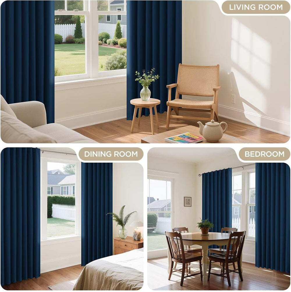 Joydeco Blackout Curtains 96 Inches Long, Thermal Insulated Black Out Curtain...