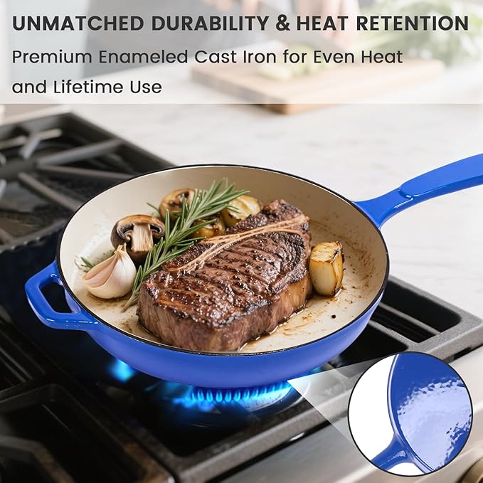 Hisencn Enameled Cast Iron Skillet