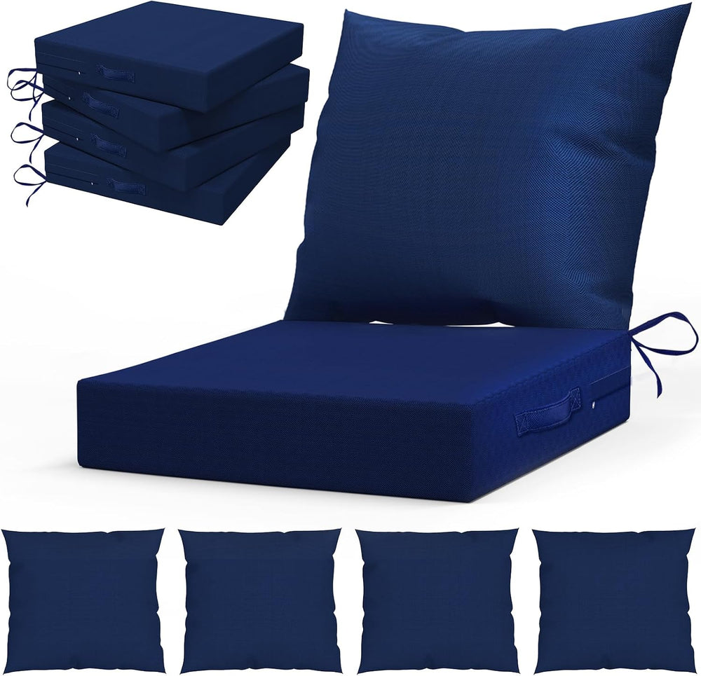 L’AGRATY Outdoor Chair Cushions for Patio Furniture:24" x 24" Deep ...