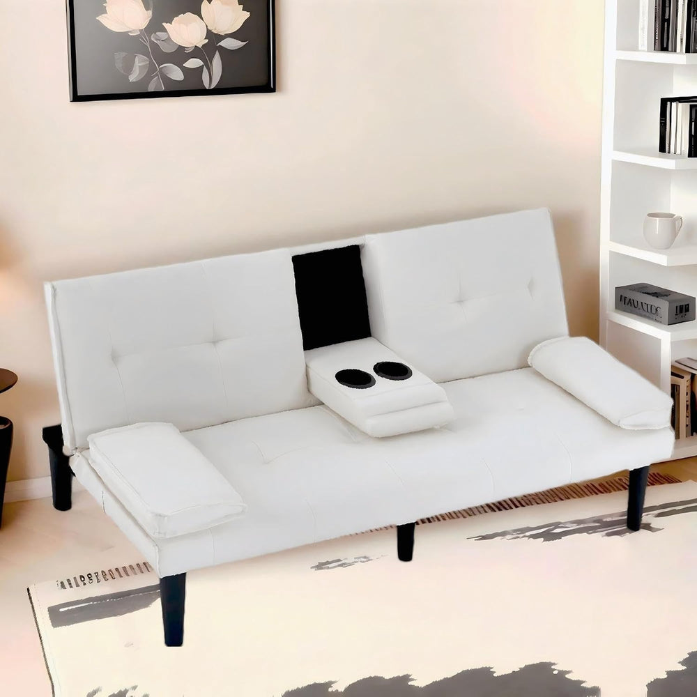 67"Modern Futon Sofa Bed,Convertible 3 in 1 Sleeper Bed Couches with Adj...