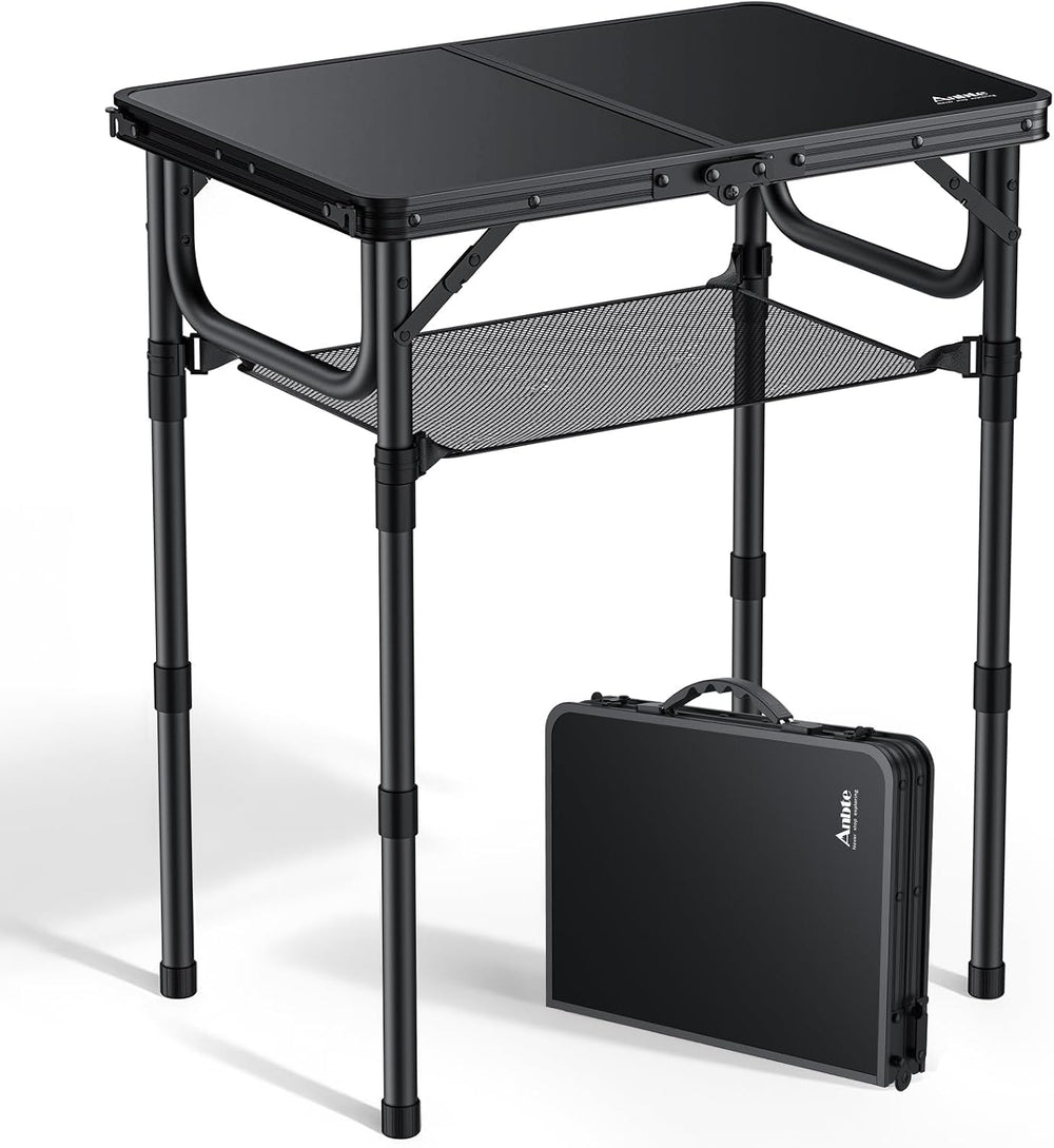 Anbte Folding Camping Table, 24"X 16" Adjustable Height Small Foldi...