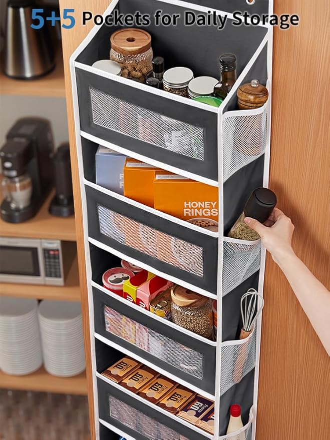 JARLINK 2 Pack Over the Door Organizer Storage, 5 Shelf Hanging Door Organizer