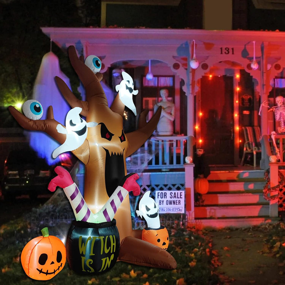 8 Ft Halloween Inflatables Outdoor Decorations - Outdoor Spooky Halloween Tre...