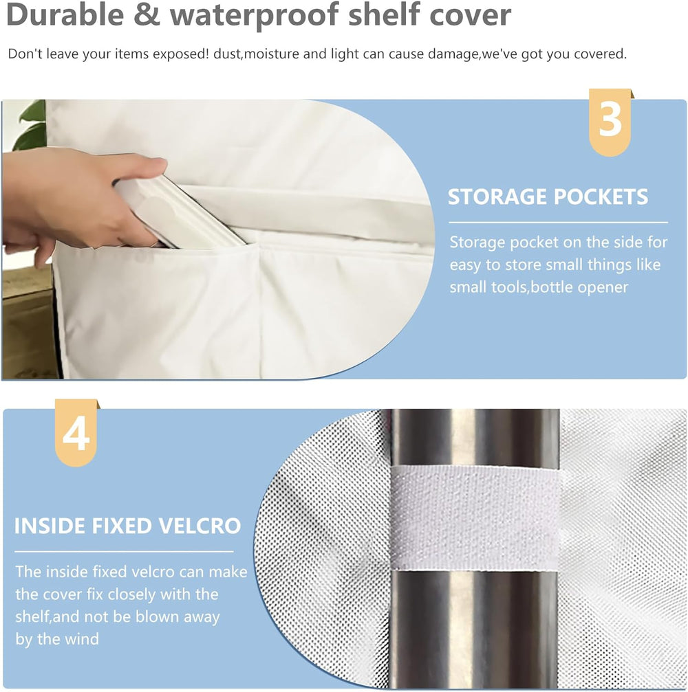 Waterproof Shelf Cover,Outdoor 600D Heavy Duty Dustproof Storage Shelves Cove...