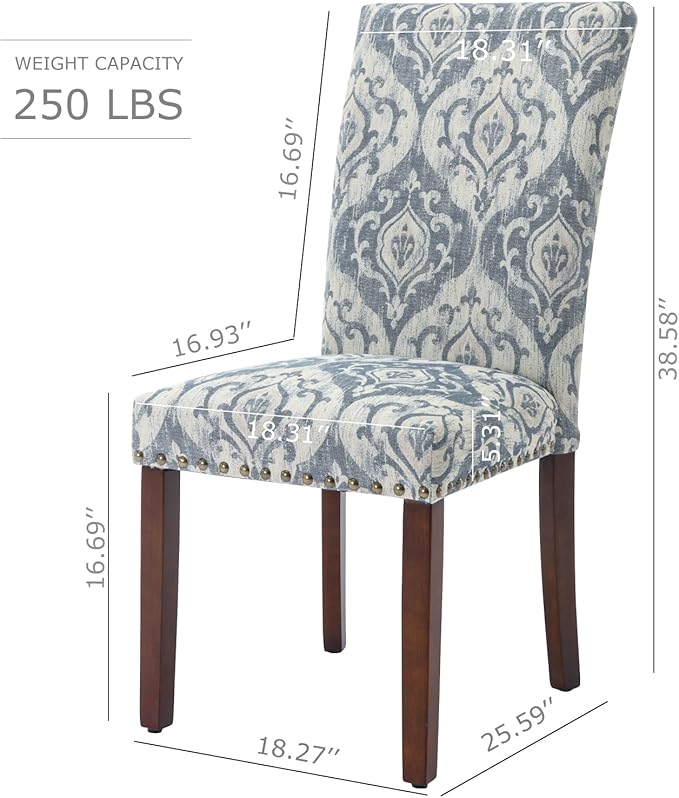 COLAMY Upholstered Parsons Dining Chairs Set of 6, Fabric Dining Room Kitchen...
