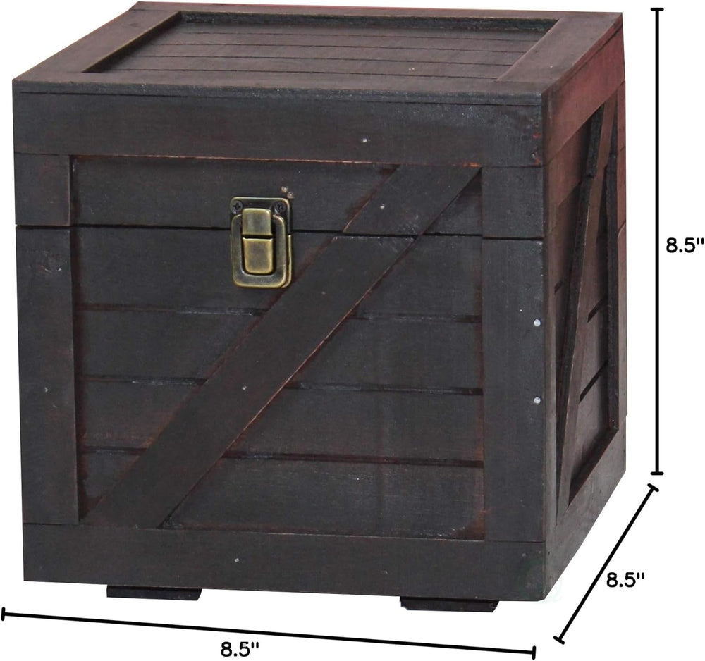 Vintiquewise Stackable Wooden Cargo Crate Style Storage Chest (Black)