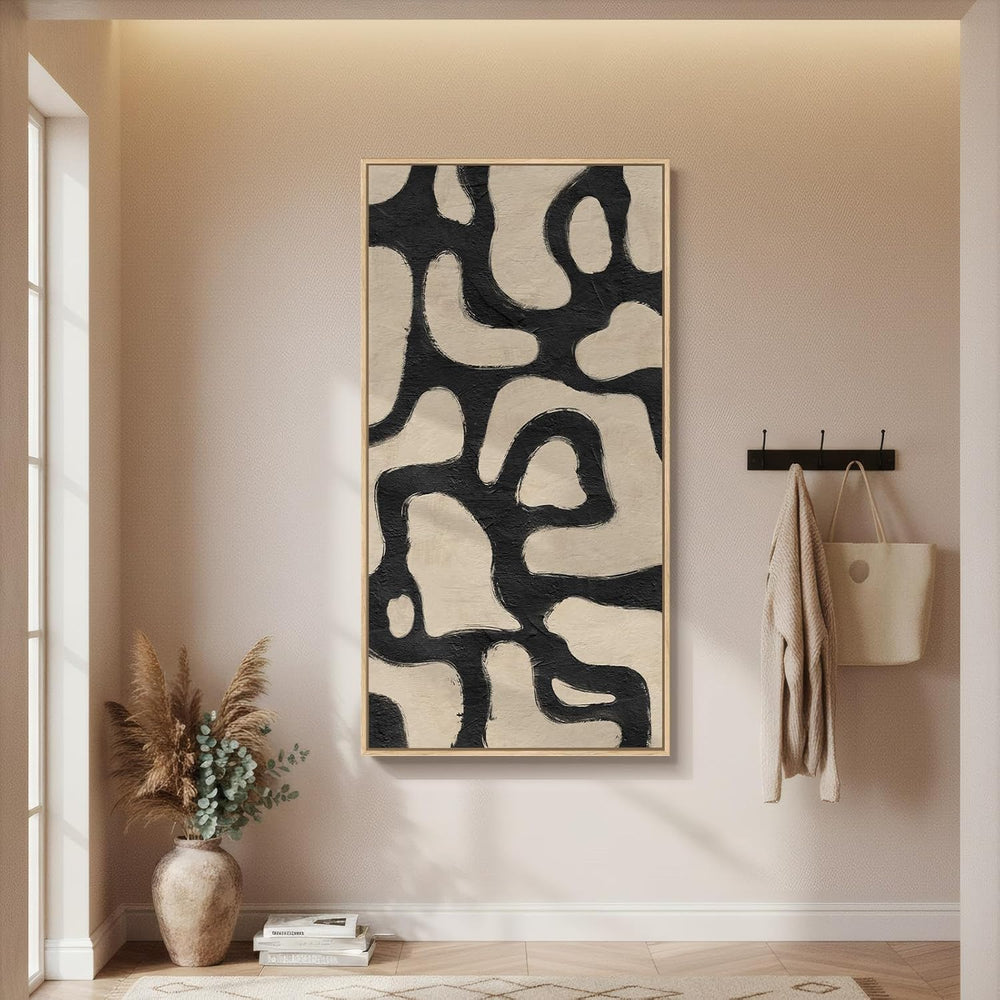 Large Framed Modern Abstract Horizontal Wall Art for Living Room, 60x30 In