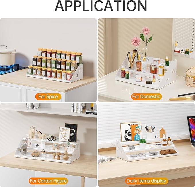 RCHYFEED Spice Rack Organizer for Cabinet, Expandable 3 Tiered Spice Rack
