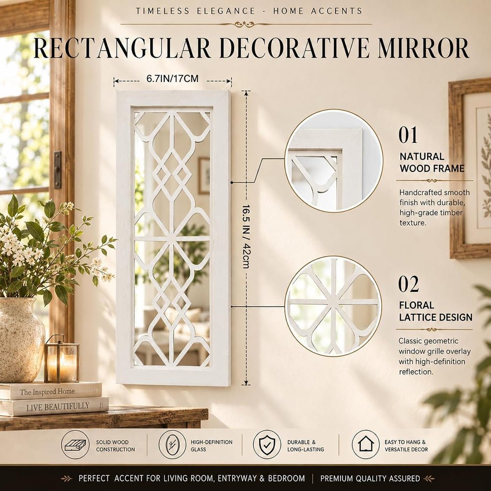 ZEXUIRU 4 Set Rustic Wall Mirrors for Bedroom Bathroom Living Room Entryway W...
