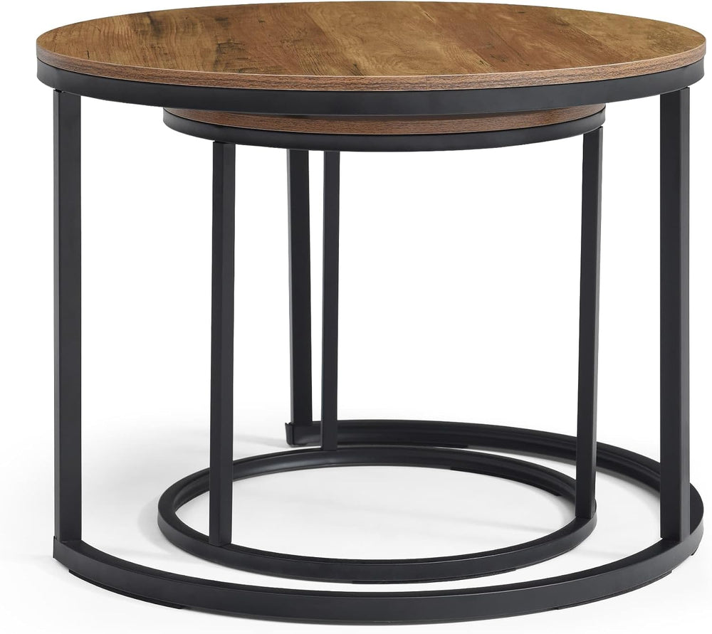 Round Nesting Tables, Sofa Side Table Set of 2, Coffee Table | End Tables for...