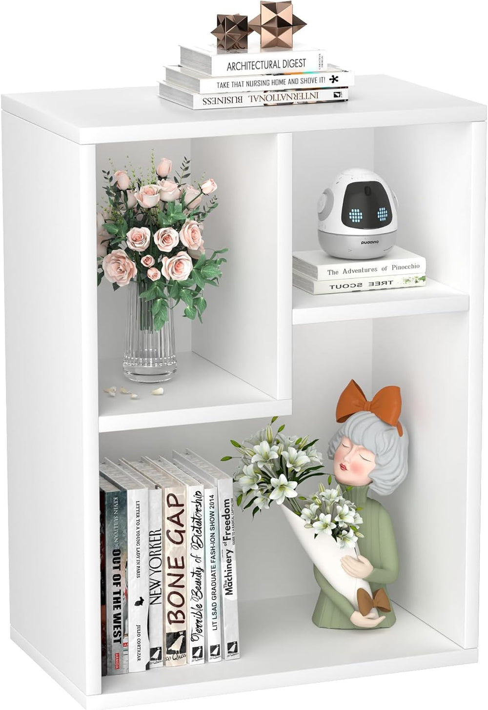 VECELO 3-Cube Small Bookshelf, Modern Bookcases with Shelves Height Up to 12....