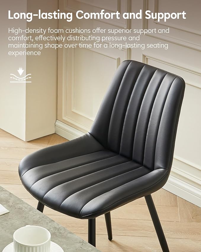 CLIPOP Dining Chairs Set of 6, Upholstered Kitchen Chairs with Comfortable Fa...