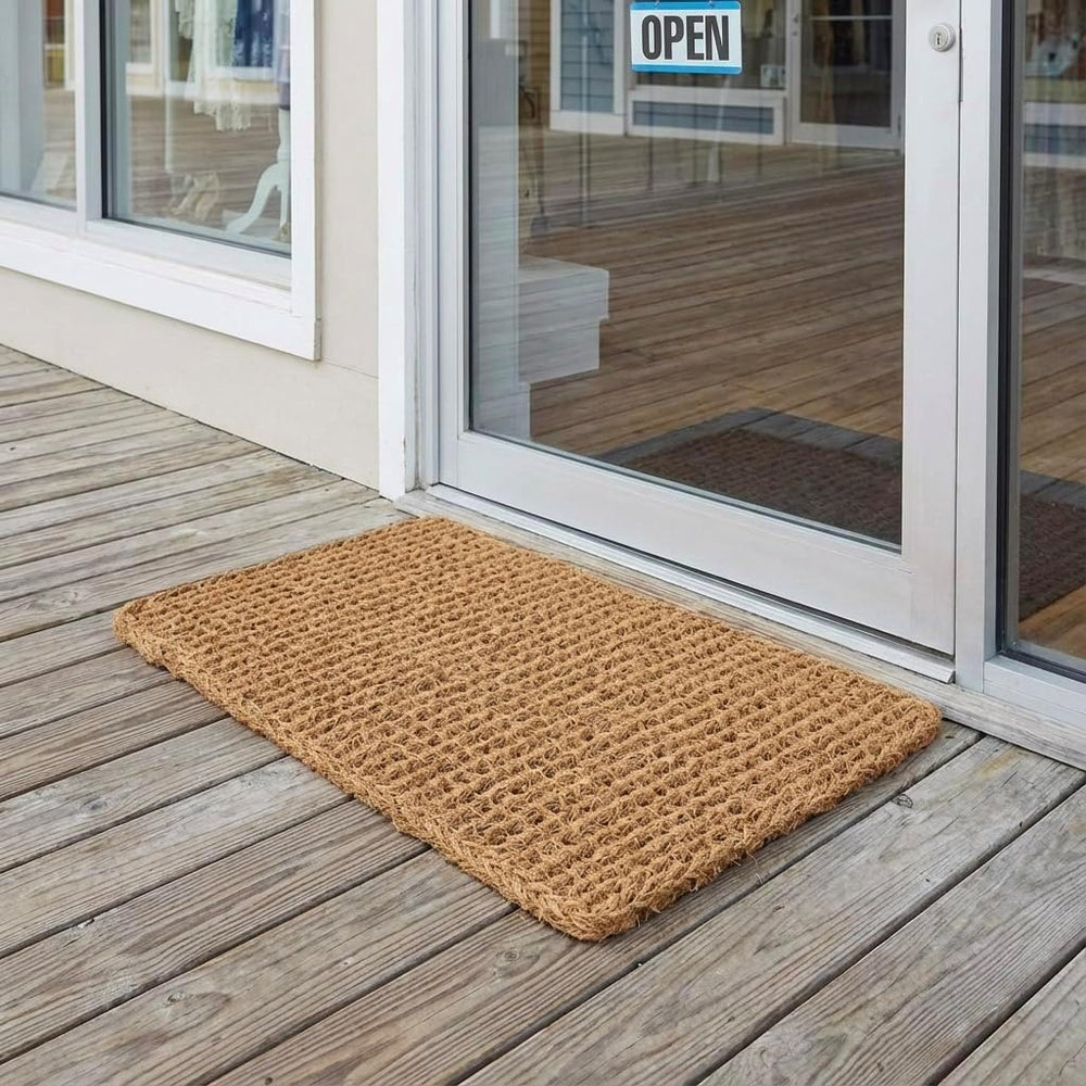 Kempf Dragon Weave Coco Coir Doormat, 22" x 36", Hand-Twisted Inter...