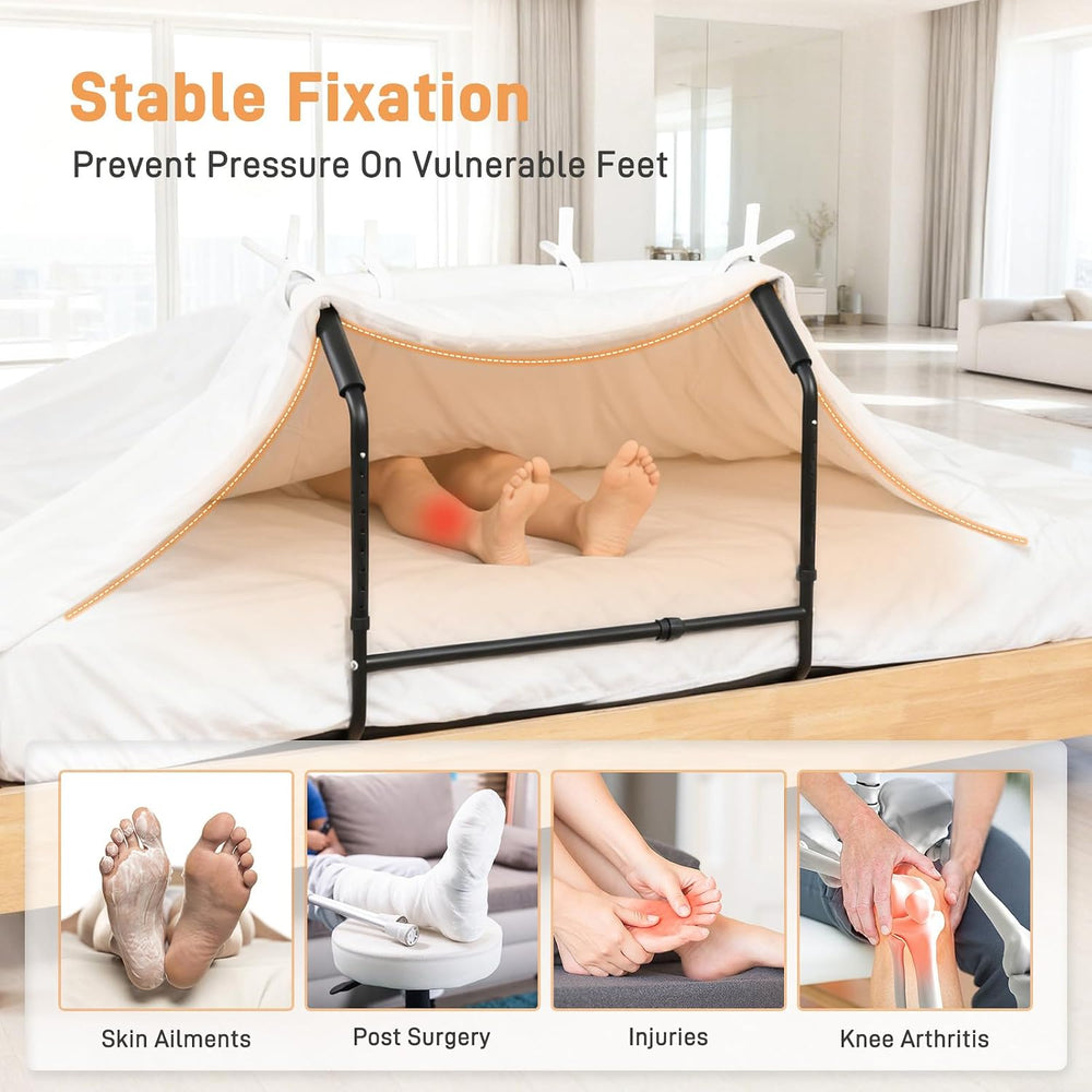 Blanket Lifter for Feet Under Mattress with 4 Clips–Extra-wide Foot Tent Keep...