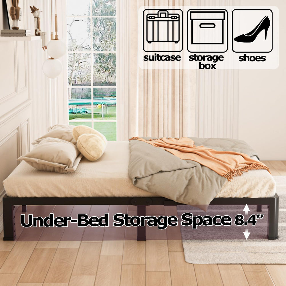 10 Inch Low Bed Frame King with Round Corner Legs,3500 LBS Heavy Duty Low Pro...