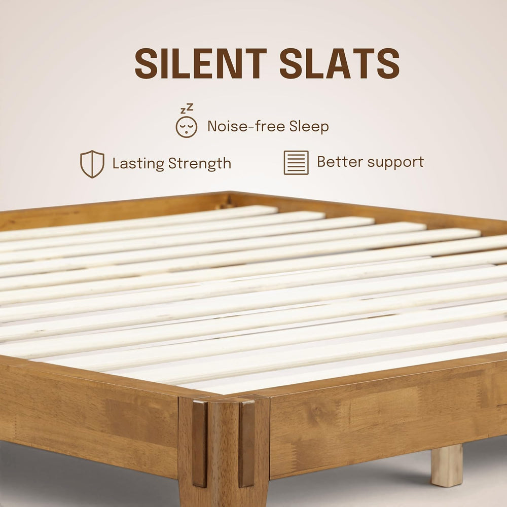 Sapa Solid Wood Platform Bed Frame – Minimalist, Japanese Joinery, No Box Spr...