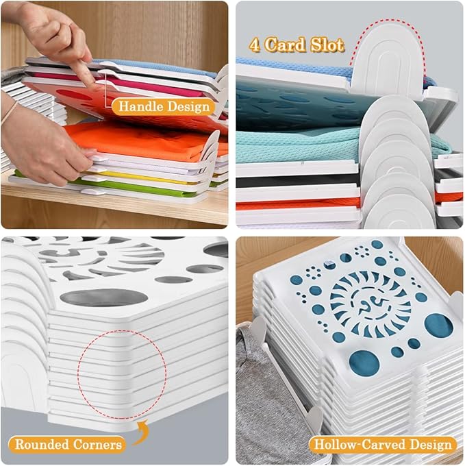 Accenter Tshirt Organizer for Clothes Storage, Stackable Closet Organizer