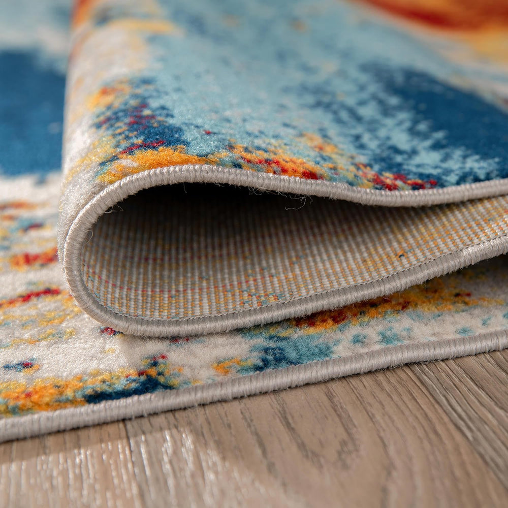 Rugshop Abstract Fade-Resistant Living Room Area Rug Multi 7'10" x 1...