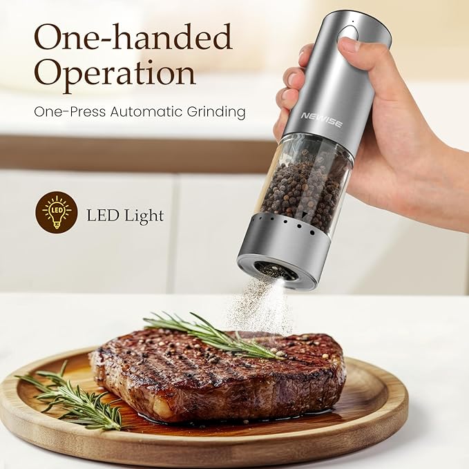 Newise Electric Salt and Pepper Grinder Set