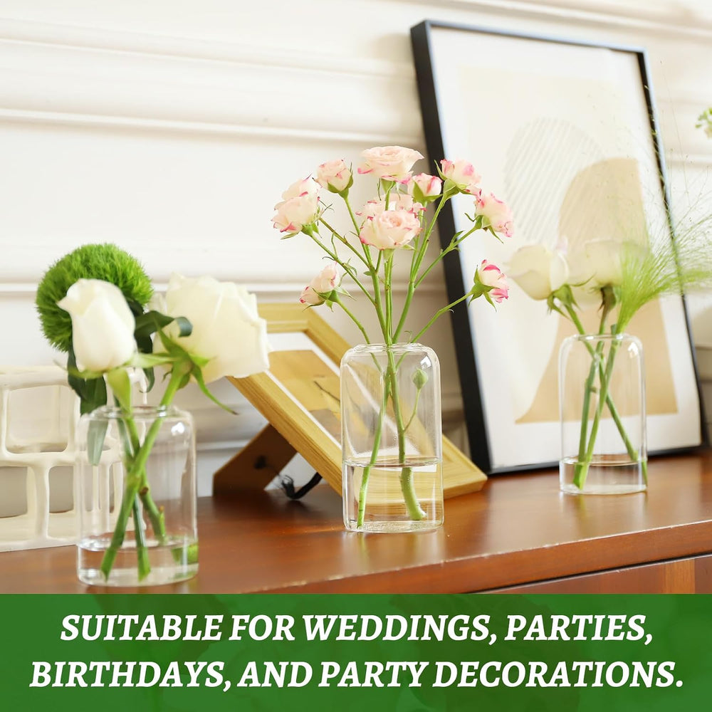 Glass Bud Vases Set of 24, Clear Flower Vase for Centerpieces, Small Vases fo...