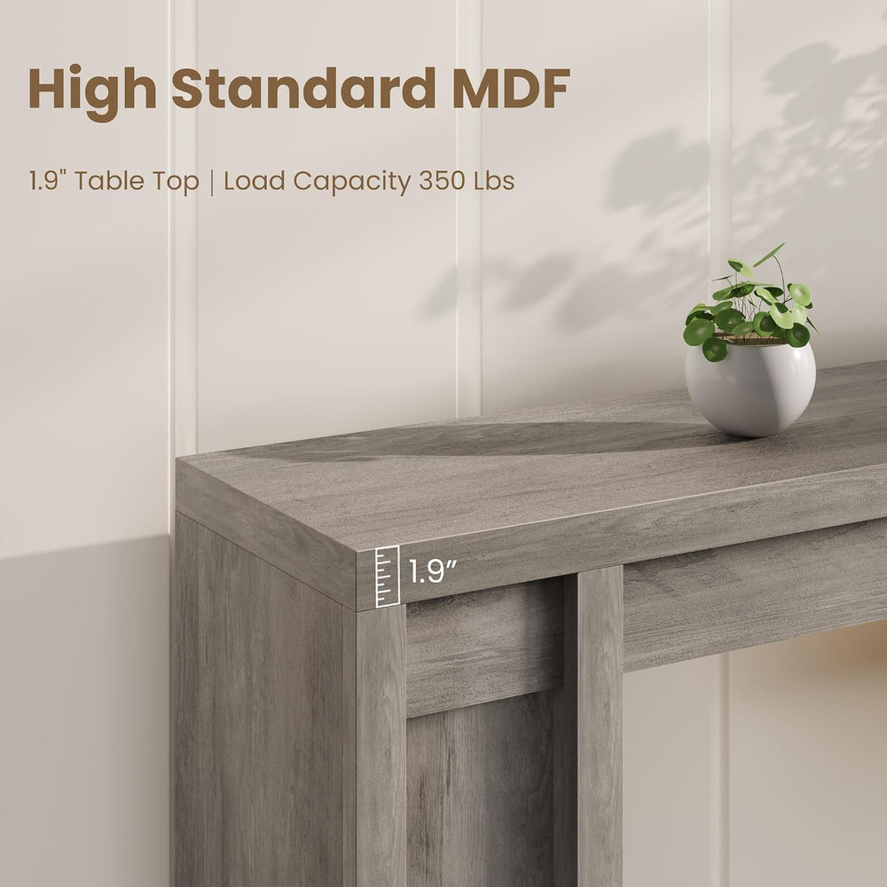 GAOMON 70.9" Farmhouse Cherrywood Console Table - 1.9" Thick Top (3...