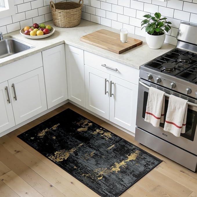 Washable Area Rugs 2'x4' Non-Slip Modern Abstract Soft